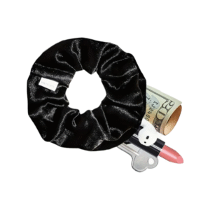 Black Hair Tie with Hidden Compartment | Secret Scrunchie Storage
