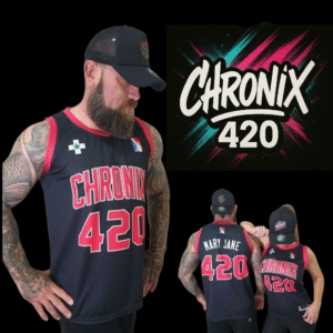 Chronix Men’s & Women’s Black & Pink Basketball Style Jerseys – Sizes S–5XL